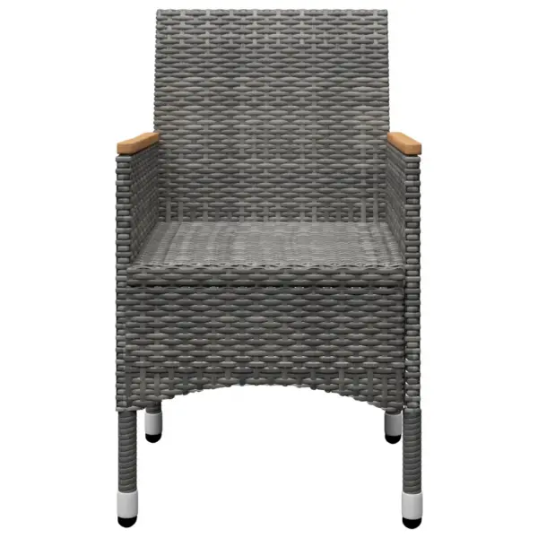 3-osaline aiamööbli komplekt akaatsiapuidust lauaga, hall polürotang, laud 88 x 88 x 74 cm – 12