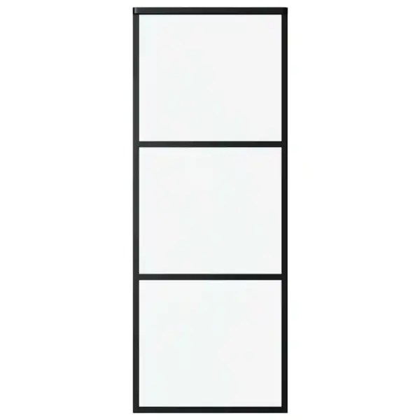 3-paneeliline ESG-klaasist liuguks musta alumiiniumraamiga, 76 x 205 cm – 2