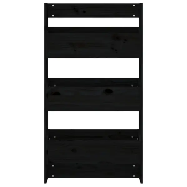 3-tasandiline seinale kinnitatav taimekast, must männipuit, 60 x 18,5 x 110 cm – 4