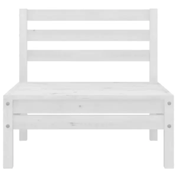 4-osaline modulaarne aiadiivanikomplekt, valge täismännipuit, istmeosa 63,5 x 63,5 cm – 7