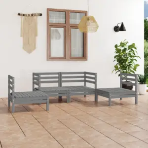 4-osaline aiadiivanikomplekt, hall männipuidust, modulaarne