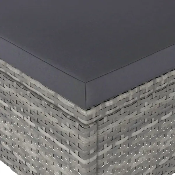 4-osaline aiamööbli komplekt toolide ja jalapingidega, hall polürotang, tumehallid padjad – 10