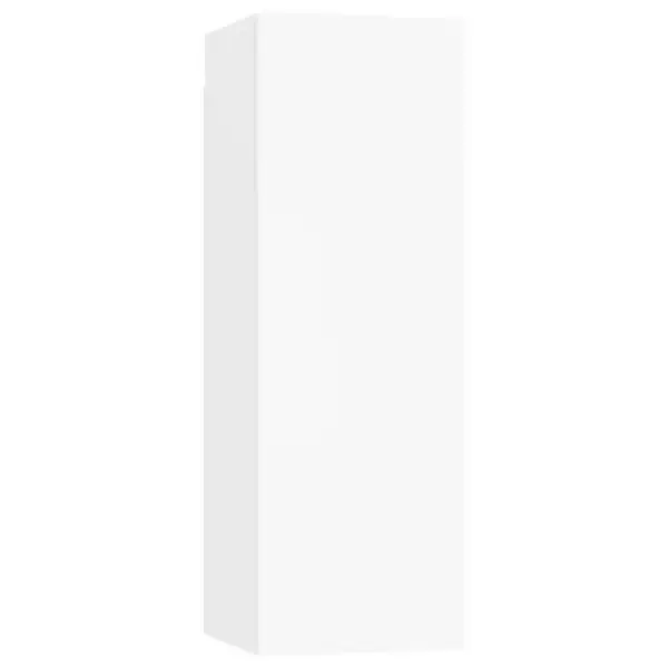 Seinale paigaldatav 4-osaline telerikappide komplekt, valge puitlaastplaat – 8