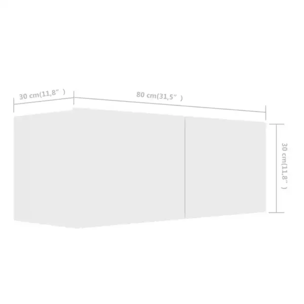 4-osaline seinale kinnitatav telerikappide komplekt, valge tehispuit, 2 x 80 x 30 x 30 cm ja 2 x 30,5 x 30 x 90 cm – 13
