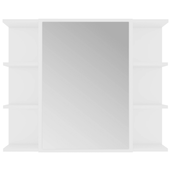 4-osaline valge vannitoamööbli komplekt peeglikapi ja valamukapiga, tehispuit – 5