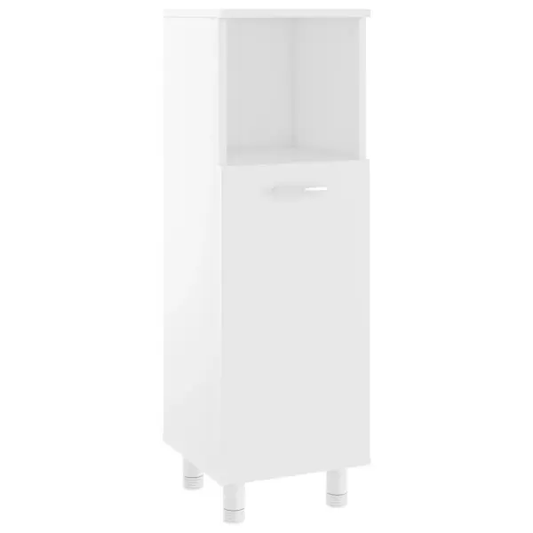 4-osaline valge vannitoamööbli komplekt peeglikapi ja valamukapiga, tehispuit – 6