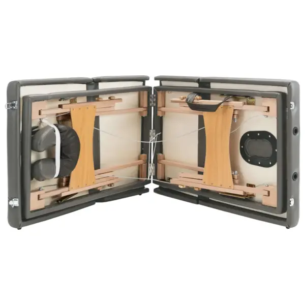 Kokkupandav 4-tsooniline massaažilaud puitraamiga, antratsiithall, 186 x 68 cm – 9