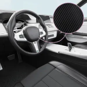 Iseliimuv 4D süsinikkiu välimusega autokile, must, 2 tk, 100 x 150 cm