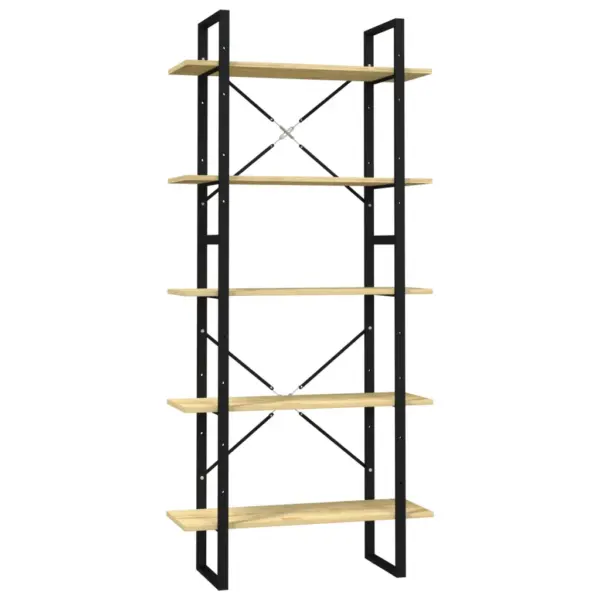 5-korruseline raamaturiiuli komplekt, männipuit ja metall, 80 x 30 x 175 cm – 2