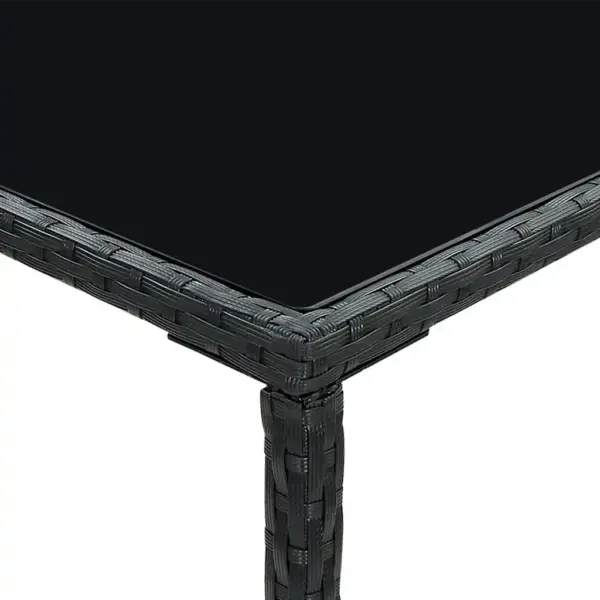 5-osaline aiabaari komplekt mustast polürotangist, laud 70 x 70 x 110 cm – 13