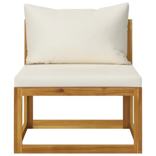 5-osaline modulaarne aiadiivanikomplekt patjadega, kreemjas, akaatsiapuidust – 9