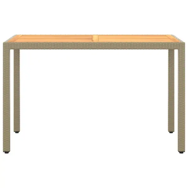 5-osaline aiamööbli komplekt patjadega, beež polürotang, akaatsiapuidust lauaplaat, laud 123 x 60 cm – 6