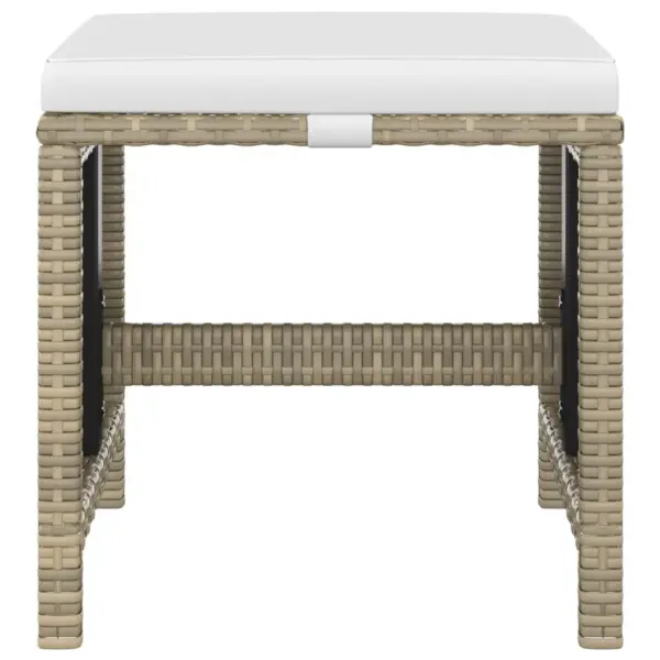 5-osaline aiamööbli komplekt patjadega, beež polürotang, akaatsiapuidust lauaplaat, laud 123 x 60 cm – 8