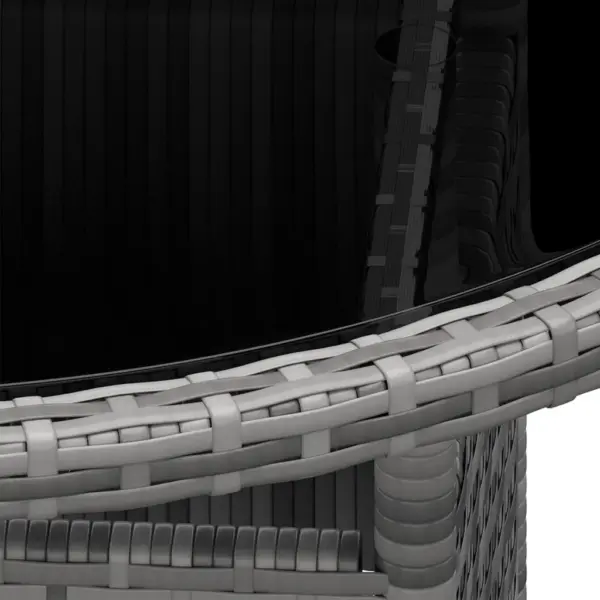 5-osaline hall polürotangist aiamööbli bistrookomplekt, Ø80 cm laud – 9