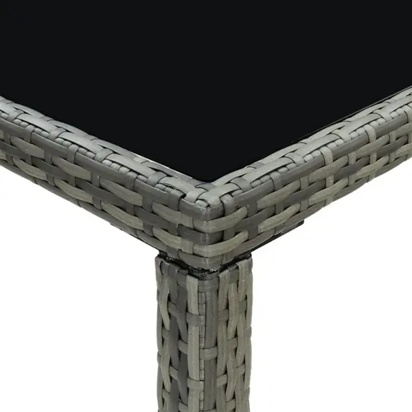 5-osaline aiabaarikomplekt patjadega, hall polürotang, laud 130 x 60 cm – 13