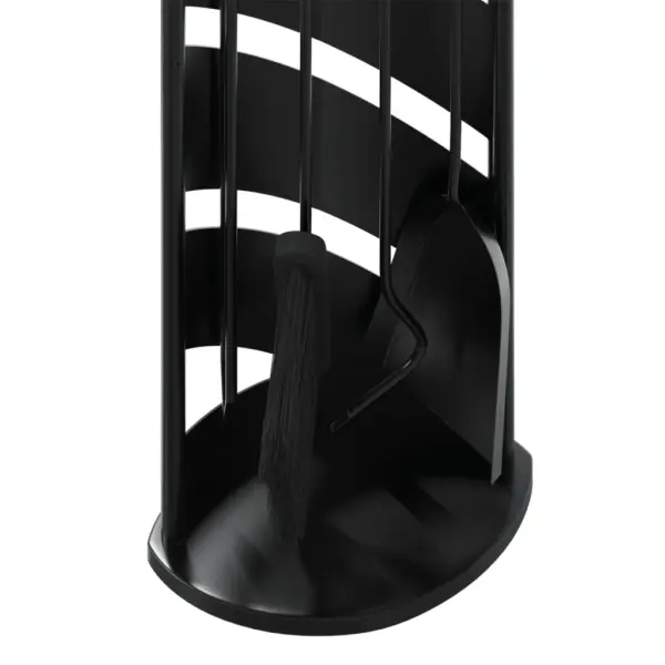 5-osaline kaminatarvikute komplekt hoidikuga, must teras, rest 23 x 15 x 66 cm – 8