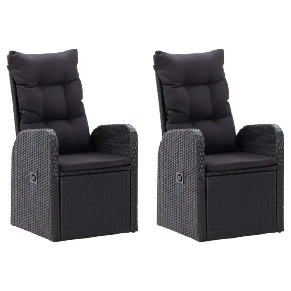 5-osaline must aiamööbli söögikomplekt recliner-toolidega, akaatsiapuidust laud 150 x 90 cm – 5