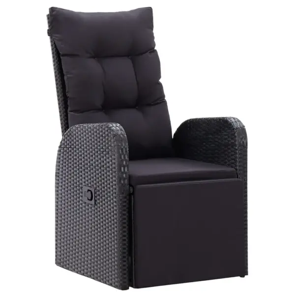 5-osaline must aiamööbli söögikomplekt recliner-toolidega, akaatsiapuidust laud 150 x 90 cm – 6