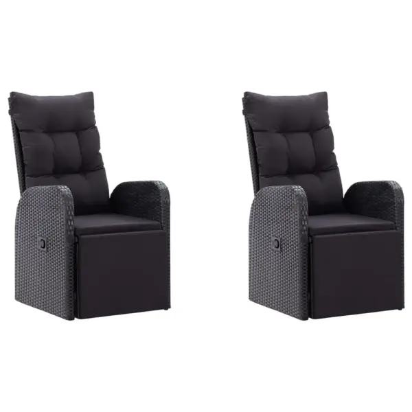 5-osaline must aiamööbli söögikomplekt recliner-toolidega, akaatsiapuidust laud 150 x 90 cm – 7