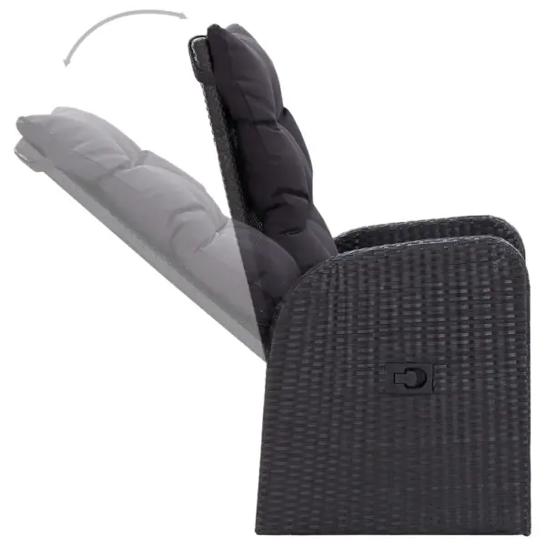 5-osaline must aiamööbli söögikomplekt recliner-toolidega, akaatsiapuidust laud 150 x 90 cm – 9