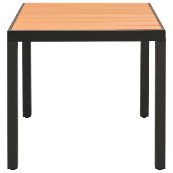 5-osaline aiamööbli komplekt reguleeritavate toolidega, must ja pruun, WPC lauaplaadiga – 10