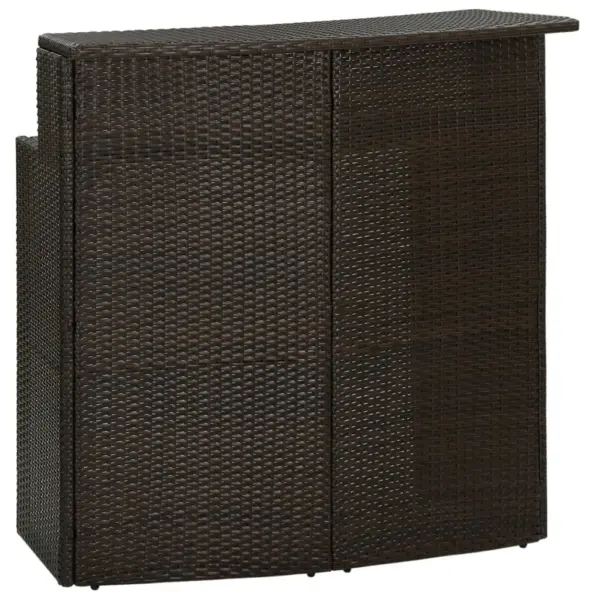 5-osaline aiabaarikomplekt patjadega, pruun PE-rotang, laud 120 x 55 x 110 cm – 6