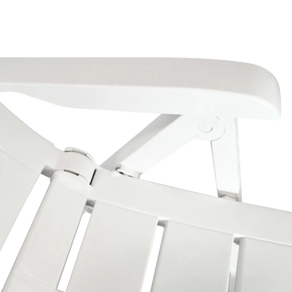 5-osaline aiamööbli komplekt kokkupandavate toolidega, päevavarju avaga plastlaud, valge, laud 126 x 76 cm