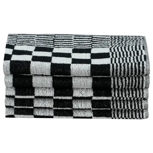 50-osaline köögi- ja külalisterätikute komplekt, must/valge, 100% puuvill – 6