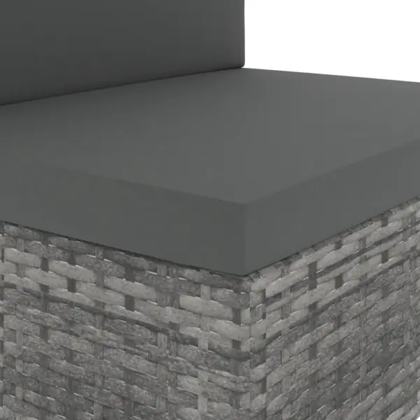 6-osaline modulaarne polürotangist aiamööbli komplekt patjadega, hall ja antratsiithall – 8