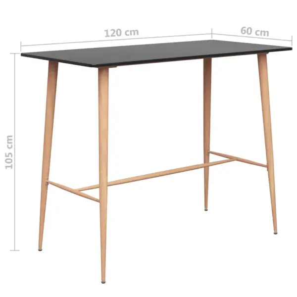 7-osaline baarikomplekt baarilaua ja 6 baaripukiga, must ja hall, laud 120 x 60 x 105 cm - 12