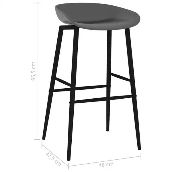 7-osaline baarikomplekt baarilaua ja 6 baaripukiga, must ja hall, laud 120 x 60 x 105 cm - 13