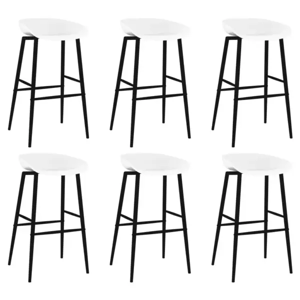 7-osaline baarimööbli komplekt, must baarilaud ja valged baaripukid – 6