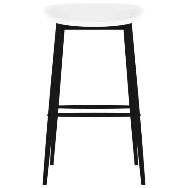 7-osaline baarimööbli komplekt, must baarilaud ja valged baaripukid – 8