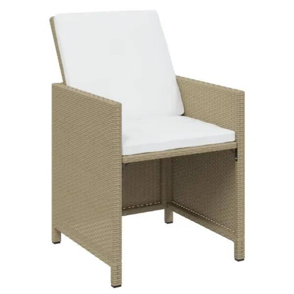 7-osaline aiamööbli komplekt patjadega, beež polürotang, akaatsiapuidust lauaga, laud 163 x 107 cm – 5