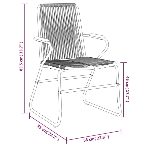 7-osaline aiamööbli komplekt, must PVC-rotang, klaasplaadiga laud 190 x 90 cm, 6 tooli – 11