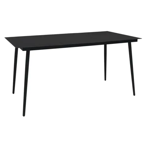 7-osaline aiamööbli komplekt, must PVC-rotang, klaasplaadiga laud 190 x 90 cm, 6 tooli – 7