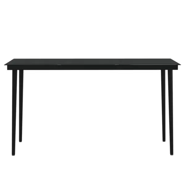 7-osaline aiamööbli komplekt patjadega, must polürotang, laud 140 x 70 cm – 6