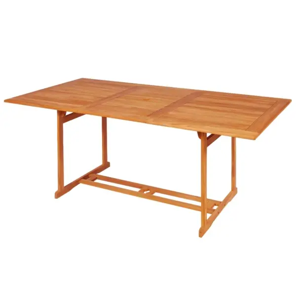 7-osaline tiigipuust aiamööbli komplekt hallide patjadega, reguleeritavad kokkupandavad toolid, laud 180 x 90 cm – 2