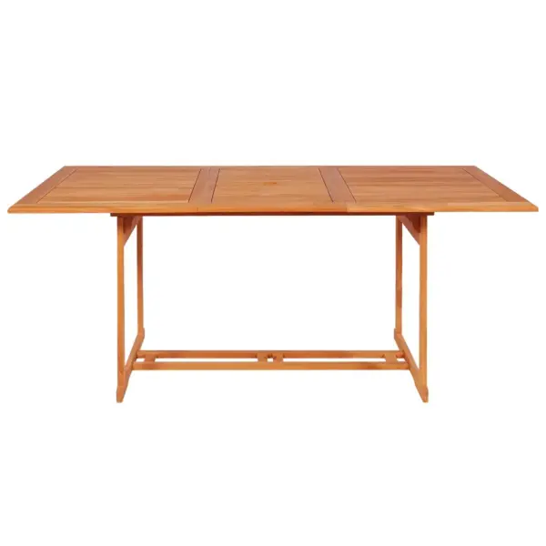 7-osaline tiigipuust aiamööbli komplekt hallide patjadega, reguleeritavad kokkupandavad toolid, laud 180 x 90 cm – 3