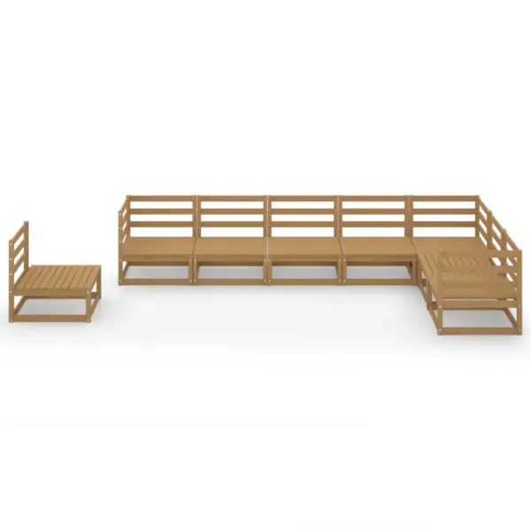 8-osaline meekarva männipuidust aiamööbli komplekt, modulaarne diivanisüsteem – 3