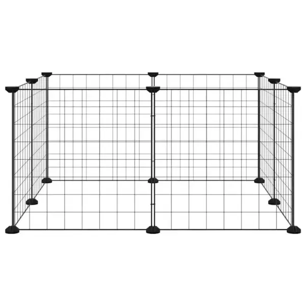 8-paneeliga lemmiklooma aedik, must pulbervärvitud teras, paneel 35 x 35 cm – 3