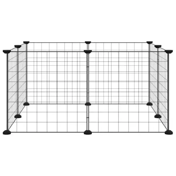 8-paneeliga lemmiklooma aedik, must pulbervärvitud teras, paneel 35 x 35 cm – 4