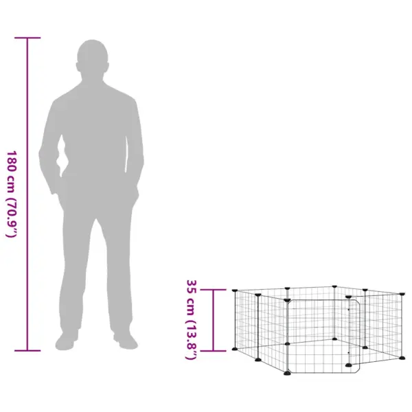 8-paneeliga lemmikloomapuur uksega, must, 35 x 35 cm, pulbervärvitud teras – 9