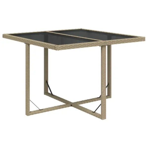 9-osaline polürotangist aiamööbli komplekt klaaslaua ja patjadega, beež – 6