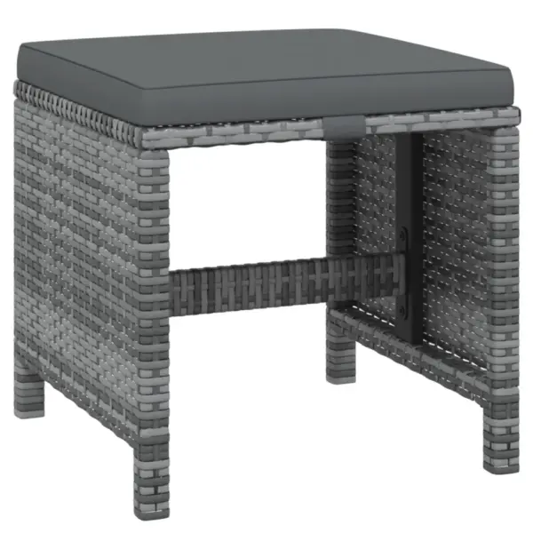 9-osaline aiamööbli komplekt patjadega, hall polürotang ja akaatsiapuidust laud – 8