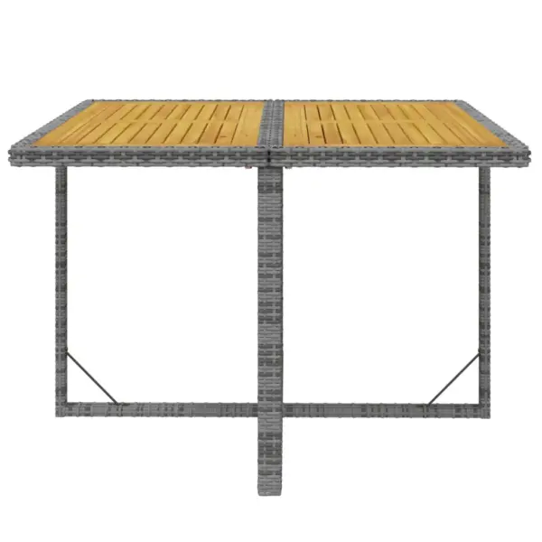 9-osaline aiamööbli komplekt patjadega, hall polürotang ja akaatsiapuidust laud – 10