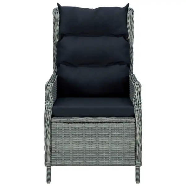 9-osaline aiamööbli komplekt reguleeritavate toolide ja patjadega, helehall polürotang, akaatsiapuidust laud 200 x 100 cm – 6