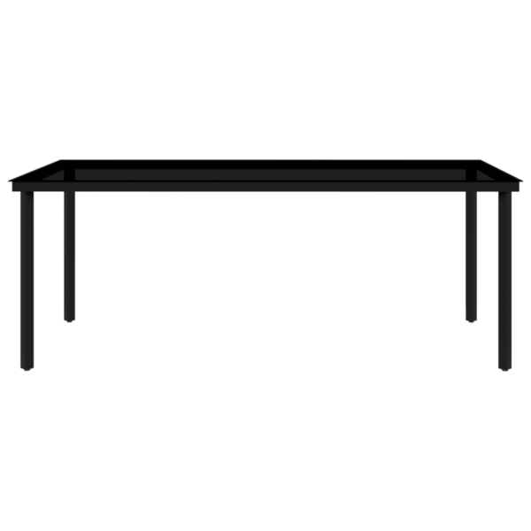 9-osaline aiamööbli komplekt karastatud klaasist lauaga, must, laud 200 x 100 cm – 11