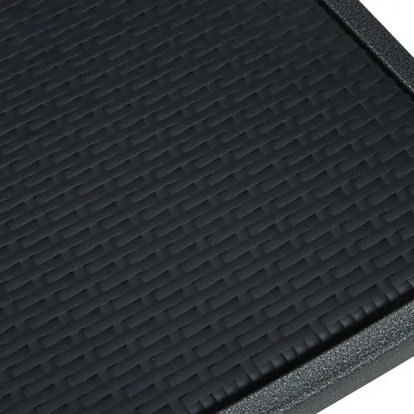 9-osaline aiamööbli komplekt karastatud klaasist lauaga, must, laud 200 x 100 cm – 9