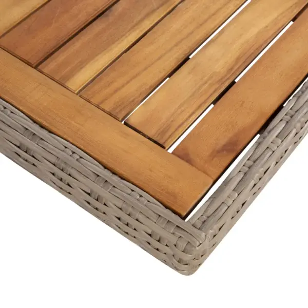 9-osaline aiamööbli komplekt patjadega, polürotang, akaatsiapuidust lauaplaadiga, laud 200 x 100 cm – 6